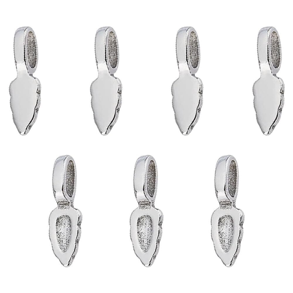 3545 10pcs Stainless Steel Glue-on Flat Pad Pendant Bails Blank Pad Pendant